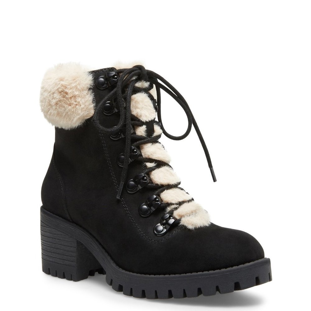 Madden Girl Hidde Faux-Fur Hiker Booties